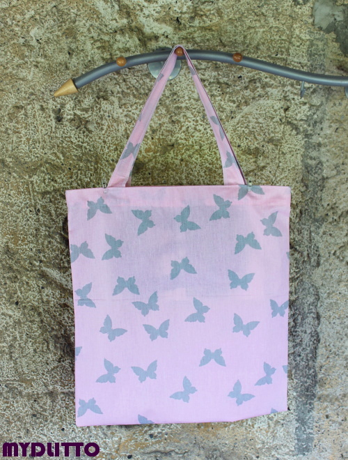 Plátěná taška "Růžový motýlci" 